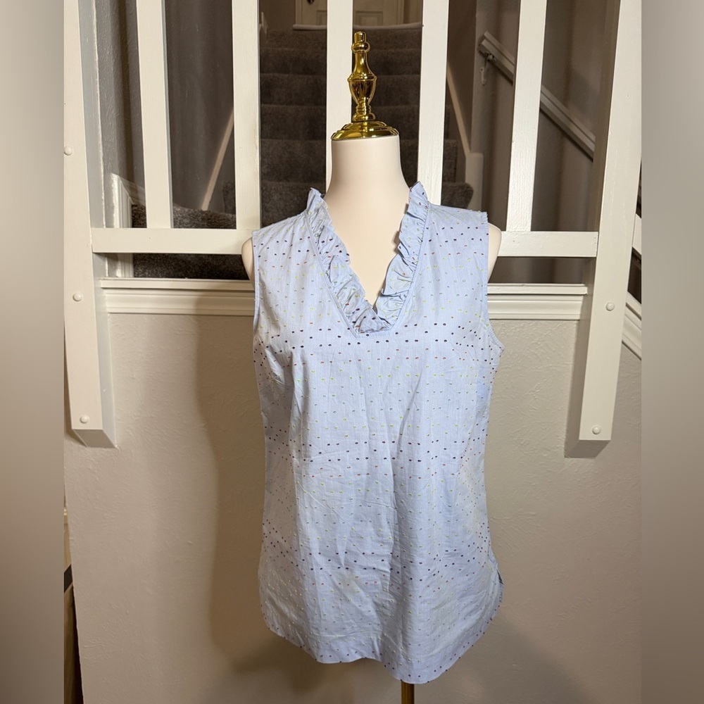 Talbots Ruffle Neck Top size M